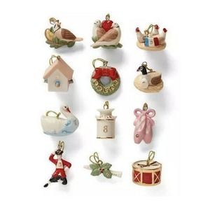 Lenox "Twelve Days of Christmas" 12pc Mini Ornament Set